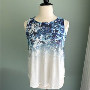 Bobeau NWOT blue/white top M